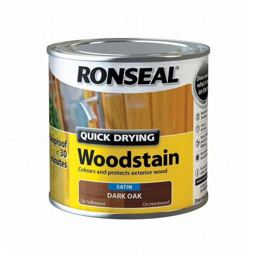 Ronseal 10 Year Woodstain Satin Dark Oak 250ml - General Hardware Supplies Homevalue