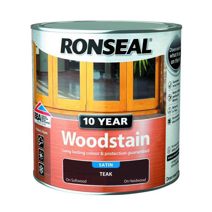 Ronseal 10 Year Woodstain Teak 250ml - General Hardware Supplies Homevalue