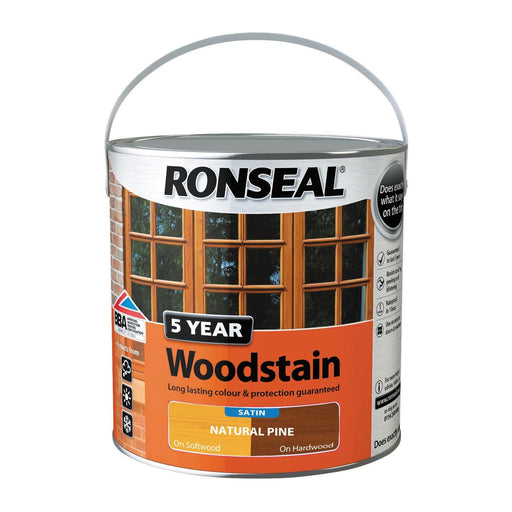 Ronseal 5 Year Woodstain 2.5L Natural Pine - General Hardware Supplies Homevalue