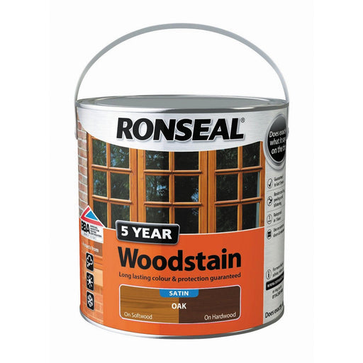 Ronseal 5 Year Woodstain 2.5L Oak - General Hardware Supplies Homevalue