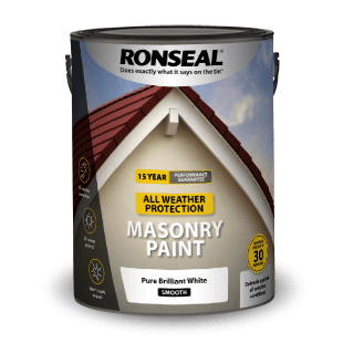 Ronseal All Weather Protection Masonry Paint Pure Brilliant White 5L - General Hardware Supplies Homevalue