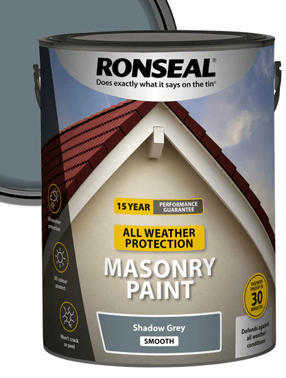 Ronseal All Weather Protection Masonry Paint Shadow Grey 5L - General Hardware Supplies Homevalue