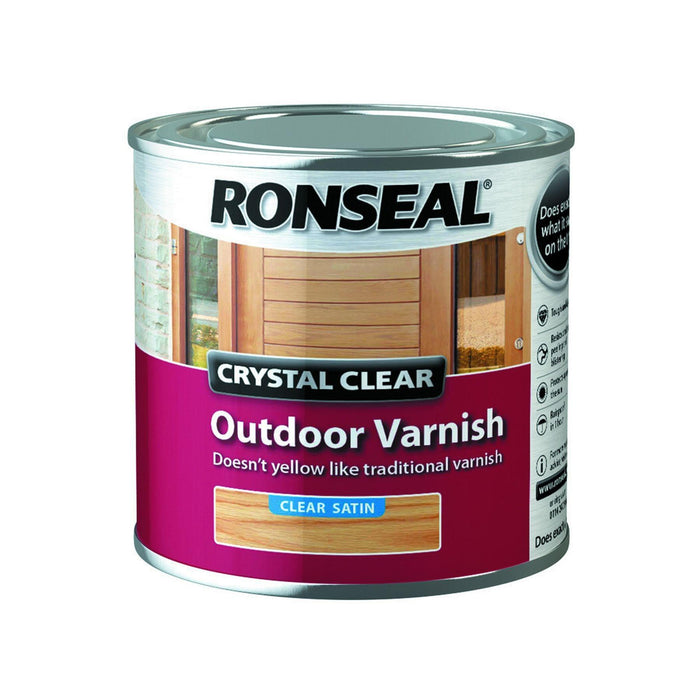 Ronseal Crystal Clear Outdoor Varnish Satin 250ml - General Hardware Supplies Homevalue
