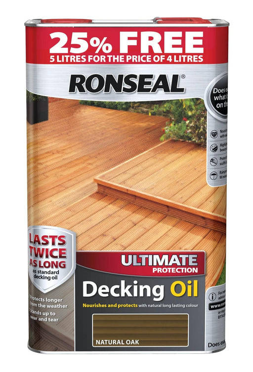 Ronseal Decking Oil 4 Litre (25% Extra Free) - General Hardware Supplies Homevalue