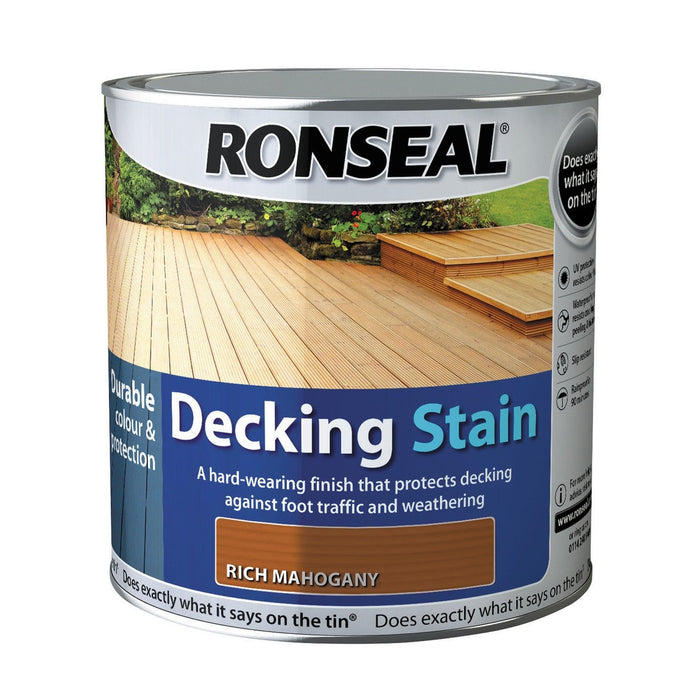 Ronseal Decking Stain 2.5L Rich Mahogany - General Hardware Supplies Homevalue