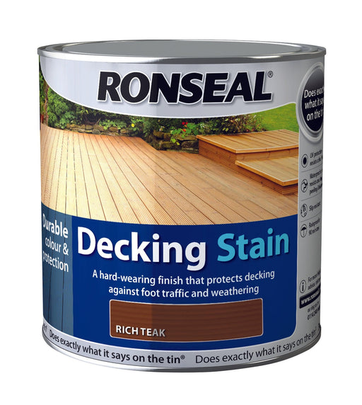 Ronseal Decking Stain 2.5L Rich Teak - General Hardware Supplies Homevalue