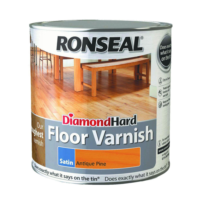 Ronseal Diamond Hard Floor Varnish Antique Pine 2-5L - General Hardware Supplies Homevalue