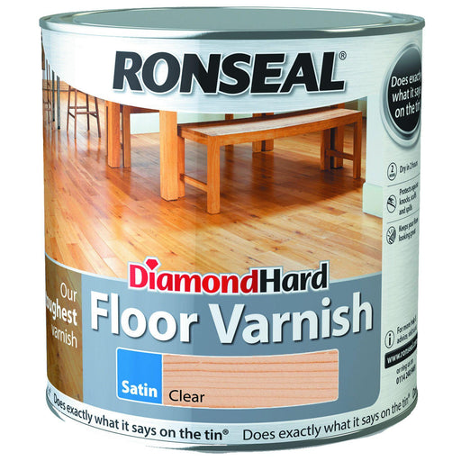 Ronseal Diamond Hard Floor Varnish Clear Satin 2-5L - General Hardware Supplies Homevalue