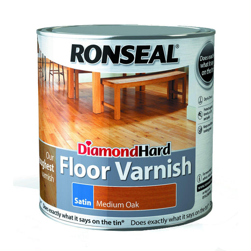 Ronseal Diamond Hard Floor Varnish Medium Oak Satin 2-5L - General Hardware Supplies Homevalue