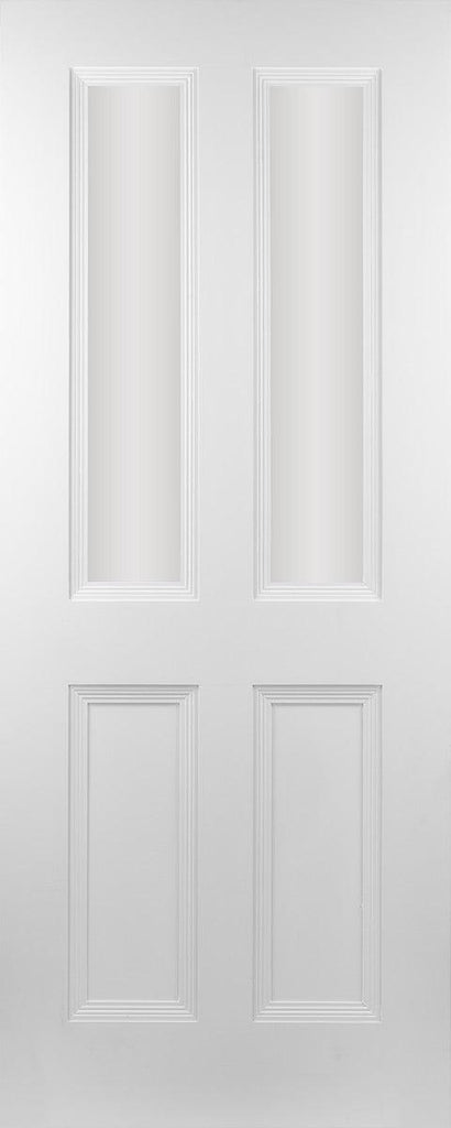 Seadec White Primed Oxford 2 Panel Glass Door - General Hardware Supplies Homevalue