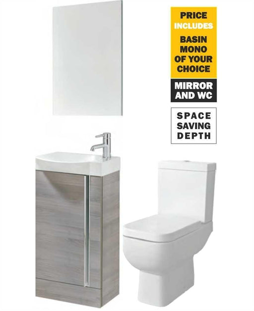 Sonas 45 Prague Floor Sandy Grey Unit & Tap & S600 Wc - *Special Offer - General Hardware Supplies Homevalue