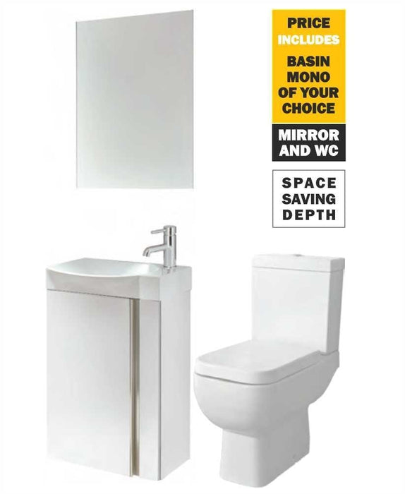 Sonas 45 Prague Wall Hung White Unit & Tap & S600 Wc - *Special Offer - General Hardware Supplies Homevalue