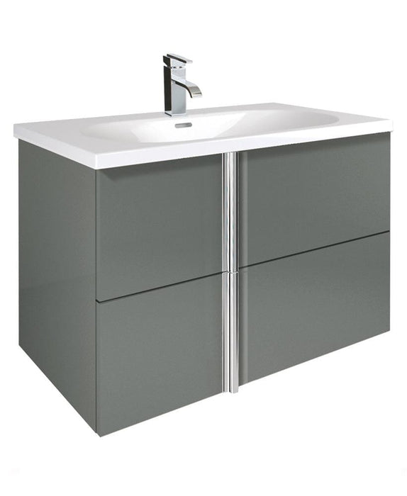 Sonas Avila Gloss Grey 80cm Wall Hung Vanity Unit - General Hardware Supplies Homevalue