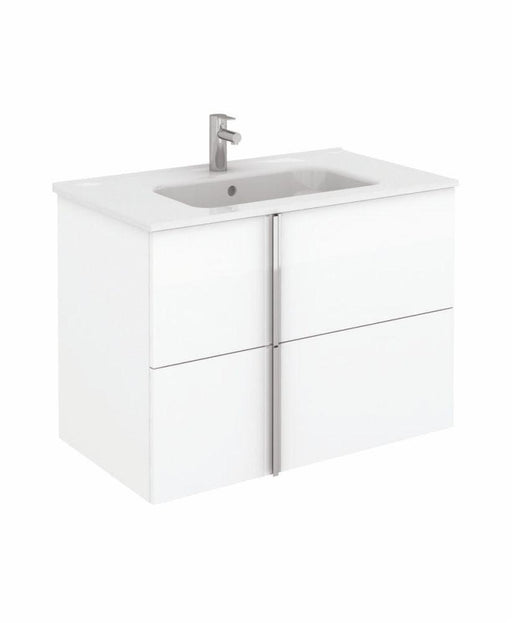 Sonas Avila White Wall Hung 80cm Vanity Unit and Slim Basin - General Hardware Supplies Homevalue