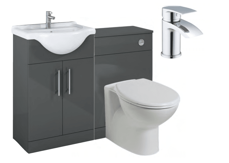 Sonas Belmont Gloss Grey Vanity Pack-Corby - *Special Offer - General Hardware Supplies Homevalue