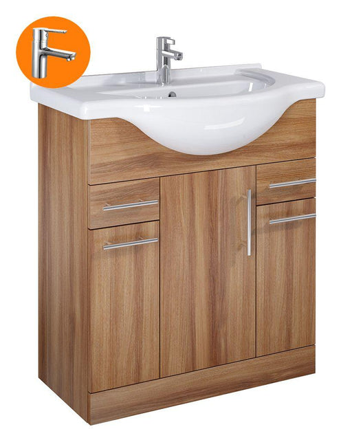 Sonas Belmont Walnut 75Cm Vanity Unit With Nena Tap - * Special Offer - General Hardware Supplies Homevalue