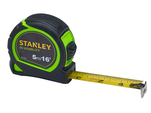 Stanley 5m (16ft) Hi-Vis Tape - General Hardware Supplies Homevalue